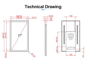 Barato Slim Wall Mount LCD TV Anuncios Reproductor multimedia 27 pulgadas Sistemas Android Monitor de señalización digital - Product Image 6