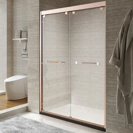 Hangzhou 8mm 10mm kalın duş paneli altın duş kapısı cam sürgülü donanım duş kabinleri