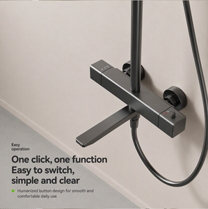 Moderno y Lujoso Conjunto de <span class=keywords><strong>Ducha</strong></span> Cuadrado de Pared con Acabado Cepillado 3286, con Temperatura Constante de Agua Fría y Caliente - Product Image 2