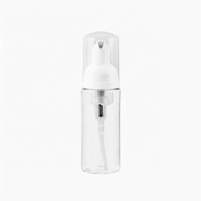 Zylinderform Kunststoff Leere transparente Schaums eifen flasche mit Pumpe 30ml 60ml