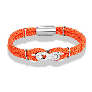 Bracciale a Fascia in Corda di Nylon Milanese Multicolore Gioiello alla Moda Idea Regalo Bracciale a Catena da Bicicletta in Acciaio Inossidabile con Fibbia Magnetica - Product Image 6