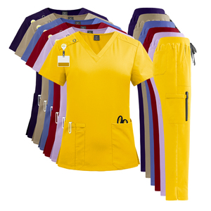 Ensemble de gommage tissé médical pour femmes infirmières-prix de gros d'usine d'uniformes hospitaliers chirurgicaux de haute qualité - Product Image 2