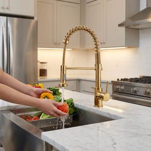 Grifo de la cocina latón plata negro oro flexible pull out cocina bar grifo del fregadero pull down pulverizador - Product Image 4