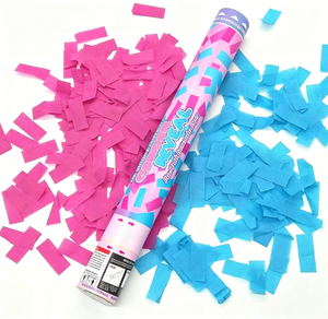 Cannoni <span class=keywords><strong>Spara</strong></span> <span class=keywords><strong>Coriandoli</strong></span> Ali 30cm Blu Rosa per Rivelazione del Sesso, <span class=keywords><strong>Coriandoli</strong></span> in Carta Velina per Feste Baby Shower - Product Image 4