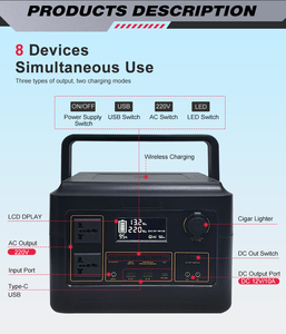 Generador de Energía Portátil de 300W 600W 1000W, Estación de Energía de Emergencia, Batería de Litio Lifepo4 de 110v Recargable para Exteriores - Product Image 2