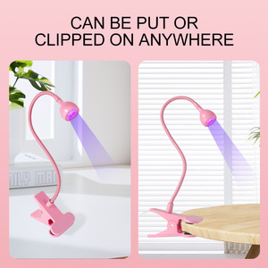 Lampe UV LED portable mini pour ongles, design à clipser sur bureau en ABS, séchage rapide du vernis gel, lumière de polymérisation pour la maison, le salon, la manucure, le sac - Product Image 5