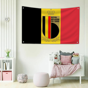 Drapeau personnalisé de l'équipe nationale de football belge, bannières de décoration murale pour chambre à coucher, tapisserie murale, décoration de chambre, <span class=keywords><strong>drapeaux</strong></span> amusants pour l'extérieur, 3x5 pieds - Product Image 4