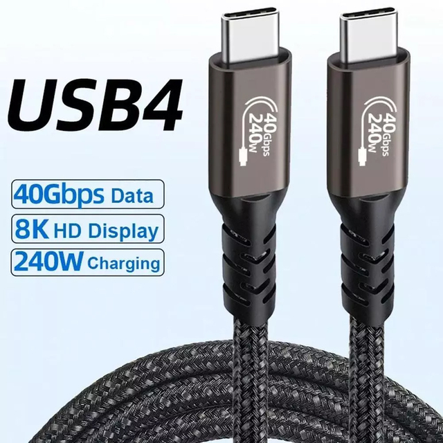 High Quality USB4 240W PD USB TYPE C 0.5m 1m 2m 40Gbps 8K 60hz Fast Charging Active Cable Compatible Thunderbolt 4 3 for Mac