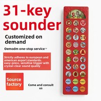 Générateur sonore en plastique sur mesure à 31 touches, livre sonore, boîte sonore à pression, dispositif d'aide à la communication (AAC) pour l'éducation spéciale et l'autisme