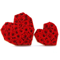 Kotak Bentuk Hati Buatan Tangan untuk Mawar Awet Kotak Perhiasan Romantis Lamaran Pernikahan Abadi untuk Hadiah Tahan Lama 3-5 Tahun