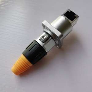 Vỏ kim loại công nghiệp ngoài trời không thấm nước RJ45 Bảng điều chỉnh gắn kết ổ cắm kết nối cắm + RJ45 ổ cắm 90 độ góc bên phải - Product Image 5