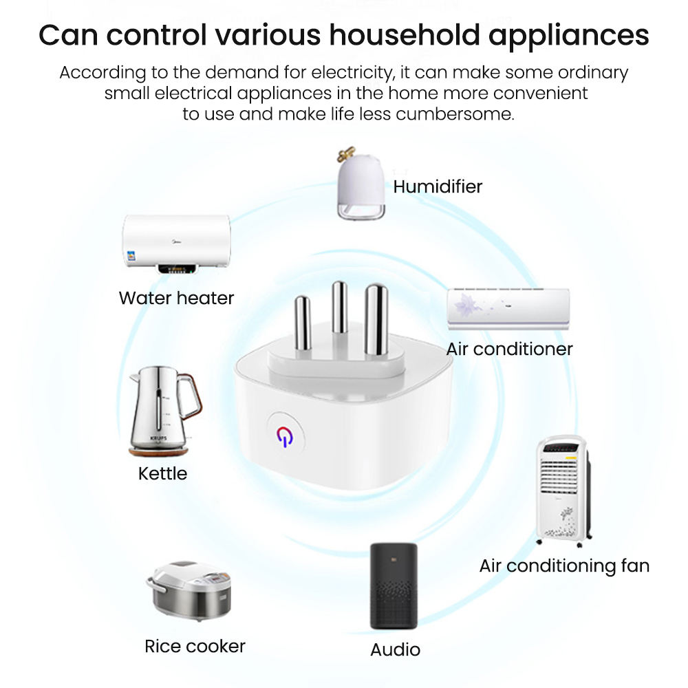 Honpnk Google Home Alexa-Supports 16A South Africa Smart Life Power Remote Control Monitor Adapter Wifi Smart SocketPower Socket
