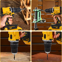 Perceuse à percussion sans balais 3/8'' avec batterie, visseuse électrique 60 Nm, lumière LED, vitesse variable pour le perçage du bois à domicile