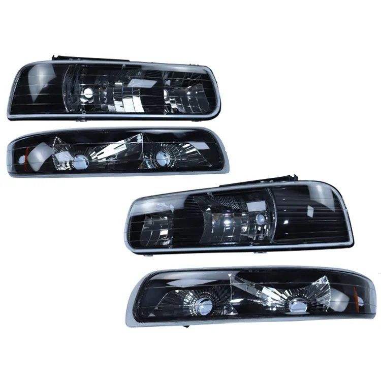 Diskon besar perakitan lampu depan lampu Bumper kompatibel untuk Chevy Suburban Silverado 1999-2002 GM2503187 GM2521173