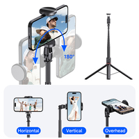 Nouveau trépied perche à selfie ultra-longue en alliage d'aluminium TT01 1,77 m 2025 tout-en-un avec télécommande magnétique à déclenchement automatique