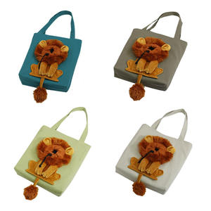 Borse Trasporto Gatti a Forma di <span class=keywords><strong>Leone</strong></span>, Borse a Tracolla Regolabili con Cerniera per Animali Domestici, Marsupi per Cuccioli, Borsa Tote in Tela, Prodotti per Gatti - Product Image 4