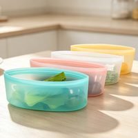Pochette refermable en silicone de qualité alimentaire, écologique, étanche, réutilisable, pour congélation, fruits, sandwichs, préparation de repas