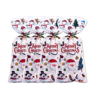 Nouveau sac en plastique jetable pour Noël, motif Père Noël, poche plate pour en-cas, emballage OPP pour bonbons, impression en gravure, auto-adhésif