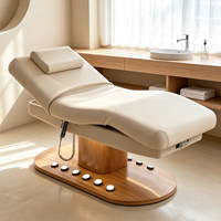 Table de massage haut de gamme en PVC pliable avec cadre métallique, réglable électriquement à trois moteurs, éponge haute densité, pour salon et spa