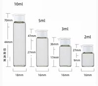 Grosir botol tabung tarik kaca transparan Mini 1ml 2ml 3ml tabung uji isi ulang untuk krim dan Diffuser Perawatan Kulit