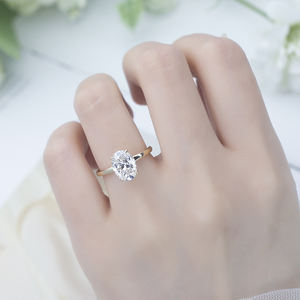 خاتم الخطوبة هدية خاتم الزواج مختبر نمت سوليتير خاتم الماس - Product Image 2