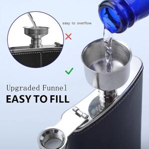 Gourde à liqueur portable en acier 8oz avec enveloppe en cuir, style gourde russe, pour la consommation d'alcool, idéale pour les fêtes, les voyages et les activités de plein air - Product Image 5