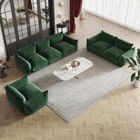 Canapé modulaire sectionnel VOXHOME en tissu chenille vintage français avec éponge haute densité – Design pour salon et mobilier de maison