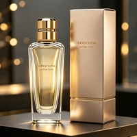 Flacon de parfum de luxe en verre à taille affinée 100 ml, vide, avec pulvérisateur, flacon de parfum à double capuchon doré, gravure personnalisée OEM