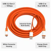 Cable Activo USB 3.2 Gen 2 Tipo A a USB C Macho de 5 Metros y 10 Gbps, Cable de Extensión de Datos de Larga Distancia Tipo A a C con Alimentación USB