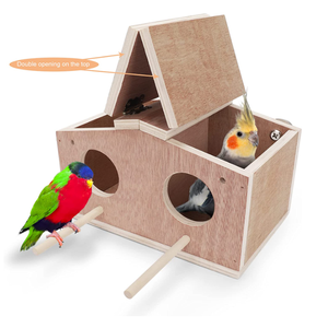 Fabricant Vente en gros de nids d'oiseaux de compagnie cage d'élevage volière maison d'oiseau en bois perruche nichoir Maisons d'oiseaux en bois - Product Image 2