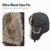 Casquette d'hiver chaude à rabat pour les oreilles, style russe Ushanka, en fausse fourrure, coupe-vent, avec logo personnalisé