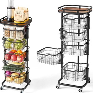 Carrito <span class=keywords><strong>de</strong></span> almacenamiento <span class=keywords><strong>de</strong></span> frutas y verduras <span class=keywords><strong>de</strong></span> 5 niveles, organizador <span class=keywords><strong>de</strong></span> cocina <span class=keywords><strong>con</strong></span> <span class=keywords><strong>ruedas</strong></span>, estante <span class=keywords><strong>de</strong></span> alambre <span class=keywords><strong>de</strong></span> Metal superior <span class=keywords><strong>de</strong></span> <span class=keywords><strong>madera</strong></span> para frutas y verduras, soporte <span class=keywords><strong>con</strong></span> cajones - Product Image 5