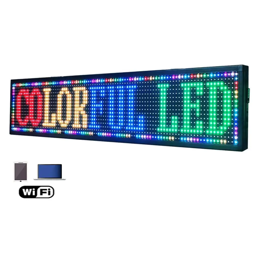 Tanda pesan RGB luar ruangan layar Pusat Belanja P10 papan iklan teks bergerak warna penuh tampilan gulir LED