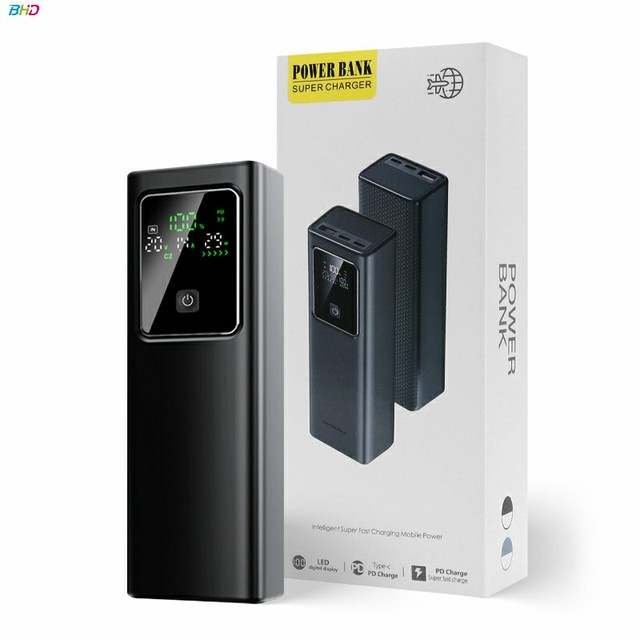 100W Fast Charging Power Bank 20000mAh LED Display with Cable Portable Slim Phone Charger for Computor Laptop Smart Phones PB76
