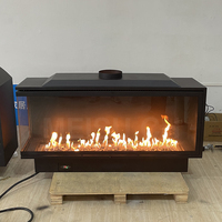 Cheminée murale au propane de style chinois MEISU.CH personnalisable à ventilation directe, cheminée à gaz flottante