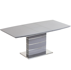Tavolo da Pranzo Allungabile Rettangolare Moderno di Lusso <span class=keywords><strong>con</strong></span> Base Scanalata Creativa in MDF Verniciato per Sala da Pranzo - Product Image 1