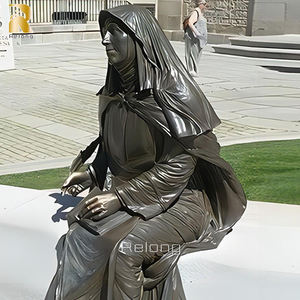 Açık dekorasyon yaşam boyutu satılık dini şekil heykel bronz rahibe heykeli - Product Image 2