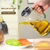 Pot à Huile et Vinaigre en Verre Soufflé à la Main, Moderne, Transparent, Épaissi, Personnalisable avec Logo, Compatible Micro-ondes, pour Cuisine et Camping, en Acier Inoxydable