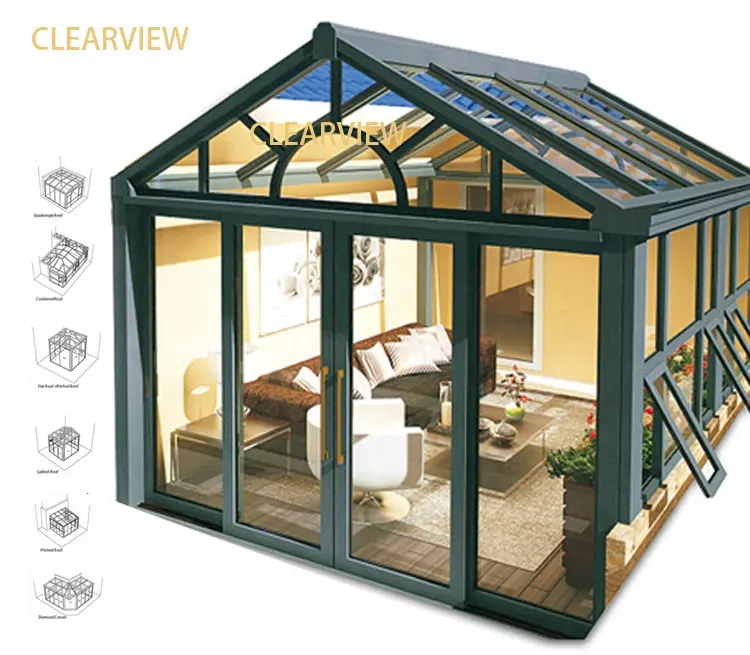 CLEARVIEW All Season alluminio Gable Free Standing Sunroom Winter Garden house