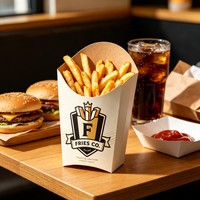 Gobelets à frites en papier inclinés multi-tailles pour churros, pop-corn, gaufres, café, traiteur, vente au détail, achats en gros, fournisseurs mondiaux