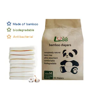 OEM & ODM-pañales desechables de bambú 100%, respetuosos con el medio ambiente, suaves y transpirables, biodegradables