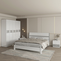 Meubles de chambre à coucher de luxe en bois moderne, ensemble complet de chambre à coucher de taille Queen, finition brillante, vente chaude, 1500 mm