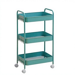 <span class=keywords><strong>Carrello</strong></span> Pieghevole <span class=keywords><strong>con</strong></span> <span class=keywords><strong>Ruote</strong></span>, Scaffale Portaoggetti per Bagno, Scaffale Mobile a 5 Ripiani per Soggiorno, Versatile e Portatile - Product Image 3