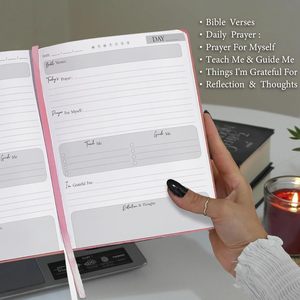 Softcover <span class=keywords><strong>PU</strong></span> Leather cầu nguyện máy tính xách tay 180 ngày cầu nguyện Tạp Chí cho phụ nữ đức tin với tùy chỉnh thiết kế - Product Image 5