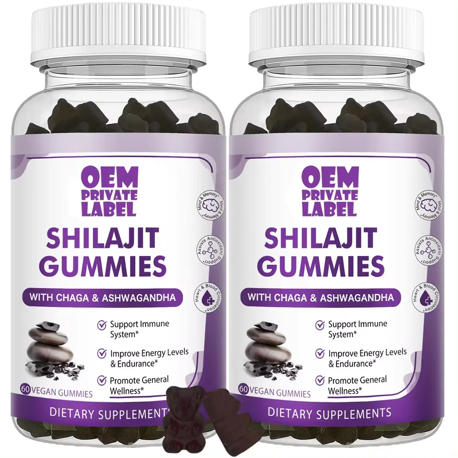 Organic Detox Inmune Energy Support Shilajit Gummies Shilajit Suplemento Fulvic Acid Pure Himalayan Shilajit