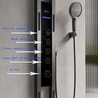 Robinet de douche pluie à affichage numérique en acier inoxydable 5 poignées mitigeur de douche ensemble de douche de luxe en métal pistolet de salle de bain