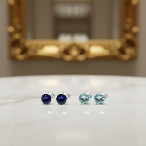 Orecchini a Perno E1175 con Cristallo Rosa, Montatura in Argento 925, Gioielli Unisex Classici per Uso Quotidiano - Product Image 2