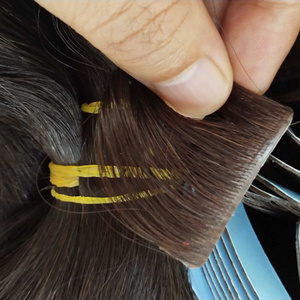 Trama diritta della pelle dell'unità di elaborazione allineata nastro di iniezione della cuticola in capelli adesivi senza cuciture estensioni dei capelli del nastro iniettato invisibile vergine - Product Image 2