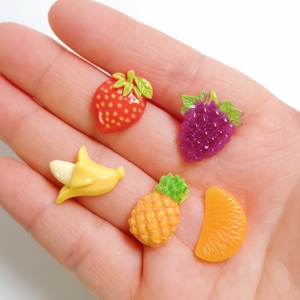 100pcs Resin Fruits Charms Flat Back Cabochon Headwear Accessories DIY <b>Scrapbooking</b> Crafts Phone Case Decoration - Product Image 3