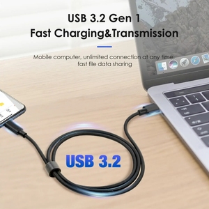 Cavo di ricarica rapida 10Gbps 3A 60W per telefono cellulare da USB3.2 tipo <span class=keywords><strong>c</strong></span> a USB3.0 maschio PD - Product Image 2